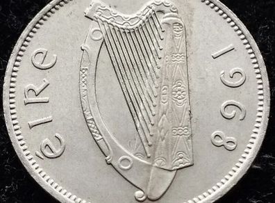 [#389] - Ireland 1968 | Irish 6p | Six Pence | Wolfhound | KM.13a | High Grade
