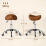 Adjustable Rolling Saddle Stool Brown Image 3