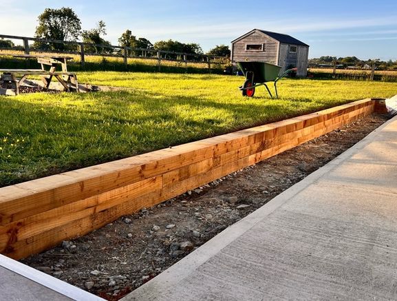 Retaining Wall from Garden Sleepers