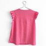Pre Owned Vibrant Pink Eyelet Cutout Flutter Sleeve Blouse Image 3