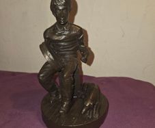Cold Cast Bronze Irish Bodhran Player Statue