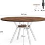 Round Dining Table 120 cm for 4 People (Vintage Brown) Image 2