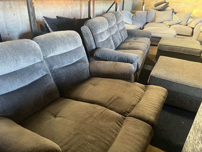 Grey 3+2 recliner sofa set