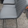 2 x High Back Grey Leather High Stools Image 4
