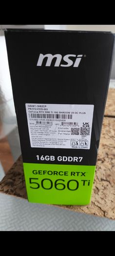 Brand New Gpu Msi Nvidia Rtx5060ti Shadow 2x OC Plus 16Gb Gddr7