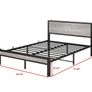 King Size Bed Frame with Storage Wooden Headboard Image 8