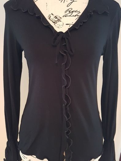 Size 10 Black Frill Blouse/ Top