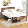 Double Bed Frame with Wooden Headboard Image 6