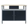 Workbench Black 120x60x85 cm Steel Image 2