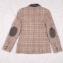Helen McAlinden Brown Beige Checked 100% Wool Tailored Blazer Elbow Patches 10UK/38EU Image 2