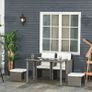 5 Piece Rattan Wicker Weave Sofa Set, Grey Image 8