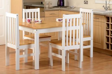 Ludlow Small Dining Set in Oak Lacquer/White