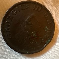 1805 Hibernia Coin George III Irish Antique Copper Coin