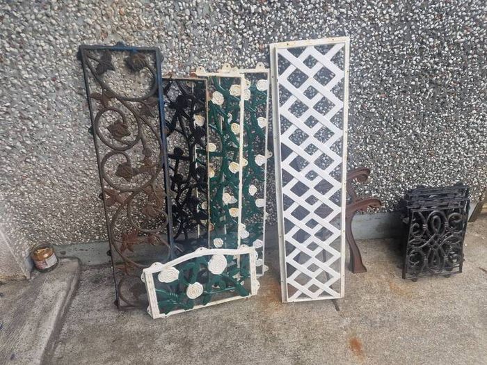 Cast iron bench back covers