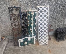 Cast iron bench back covers