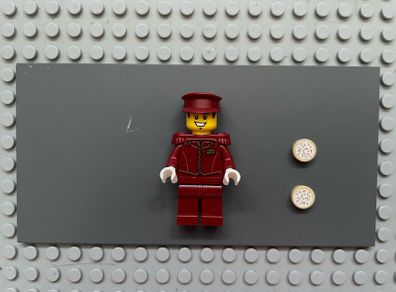 lego city cty1505 Tippy Dorman minifigure- Dark Red Uniform