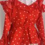 Red wrap around top with shoulder detail & straps size 12 Image 6