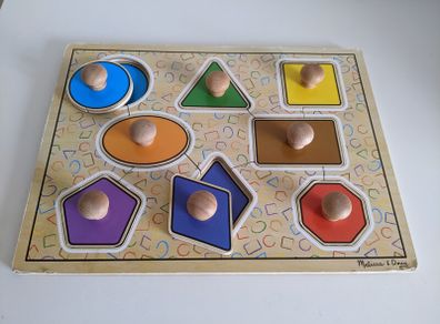Melissa & Doug Geometric Shapes Peg Puzzle