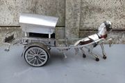 Vintage Metal Horse &amp; Cart