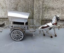 Vintage Metal Horse & Cart