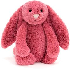 Retired Jellycat Bashful Cerise Bunny Large and Retired Fuddlewuddle Cat White Small