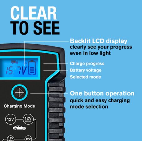 Car / Van Smart battery charger 8Amp including Start / Stop