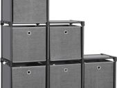 6-Cube Storage System with 6 Fabric Boxes - Free Delivery Nationwide