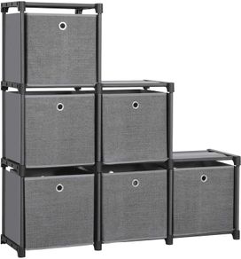 6-Cube Storage System with 6 Fabric Boxes - Free Delivery Nationwide