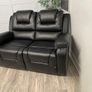Axel Dark Grey, Light Grey & Black Leather Recliner Sofa Set Image 6