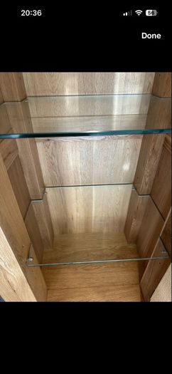 Solid oak glass cabnet