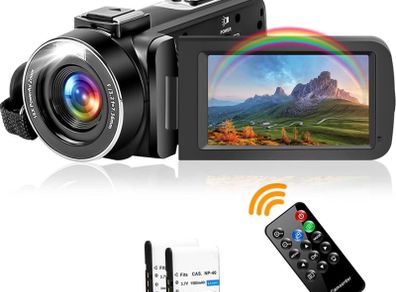 Camcorder Video Camera 2.7K 42MP 18X Digital Zoom Camera Recorder 3.0 Inch LCD Screen Vlogging Camera For YouTube with Remote Controller, 2 Batteries (FREE POSTAGE)