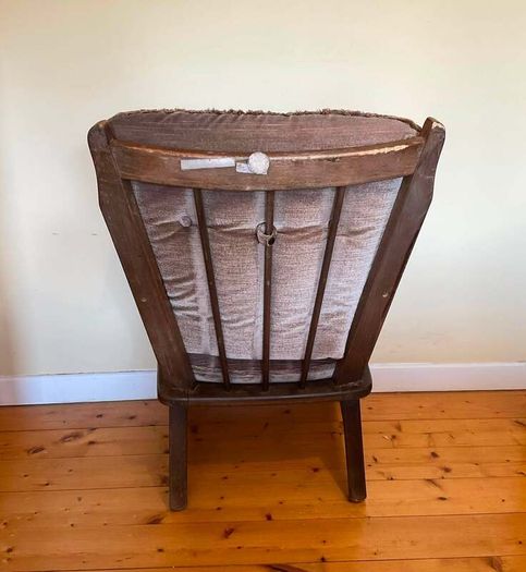 Elegant Vintage Armchair | Upholstered Wooden Frame