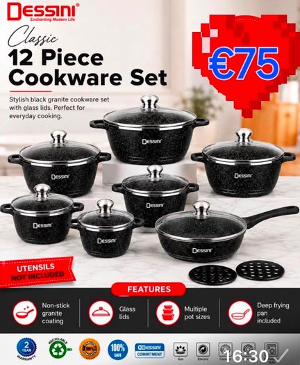 12 Piece Pots Set