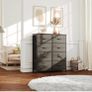 8 Drawers Chest of Drawers, Fabric Storage Dresser Vertical with Spacious Wooden Tabletop Image 4