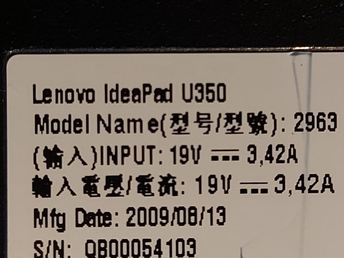 Lenovo Ideapad U350, Model 2963, Intel Core 2 Solo CPU U3500, 1.4GHz, 4GB Ram, 230GB SSD,  Windows 7 professional 32 bit, Opera, Firefox, Chrome and VLC