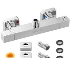 Thermostatic Shower Faucet Valve, 38C Secure Lock Thermostatic Shower Faucet Valve, Hot Cold Water Showering Faucets Temperature Control Valves