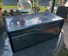 Brabantia bread bin, stainless steel, black matt, D18