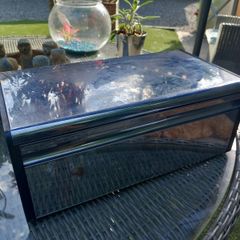 Brabantia bread bin, stainless steel, black matt, D18
