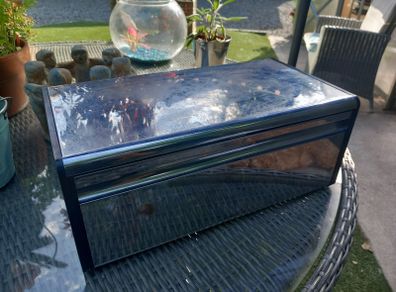 Brabantia bread bin, stainless steel, black matt, D18