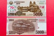 North Korea  5,000. Won  Commemorative  Issue  70 YEARS  1949 - 2019 Unc