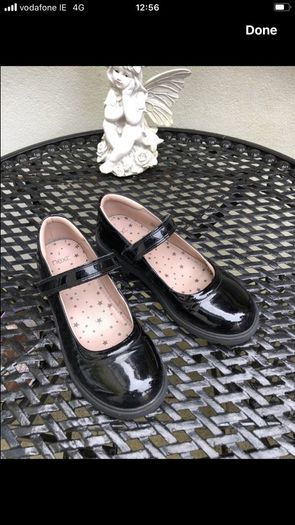 Next black chunky leather Mary Jane shoes Uk 3