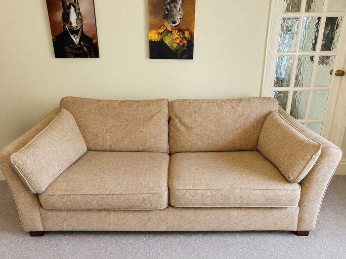 M&S Cream Fabric 3-Seater Sofa Bed