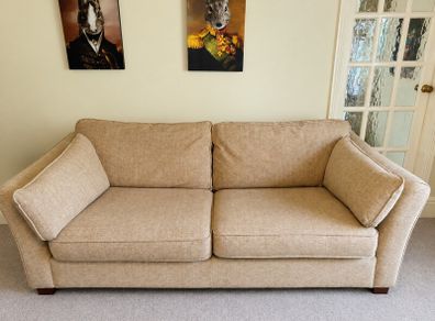 M&S Cream Fabric 3-Seater Sofa Bed