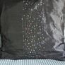 2 Beautiful Black Satin Sequin Cushions Image 2