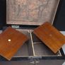 Antique Victorian Burr Wood Tea Caddy Brass Inlay c1850 1880 With Key Image 7