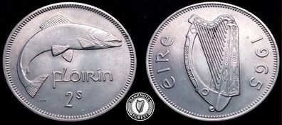 [#2361] - Ireland 1965 | Irish 2s | Irish Florin | Salmon | KM.15a | MS