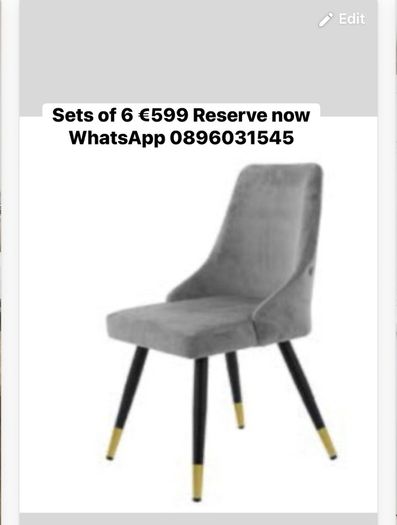 Dining  tables and chairs at the Outlet Store in Kimmage
