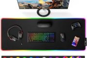RGB Gaming Mouse Pad, XL Mouse Mat 800x300x5mm, 12 LED Light Modes, Large Mousepad with Premium Micro-Weave Surface, Non-Slip Mouse Mat, Keyboard and Mouse Pad for Desk, Gaming, Office