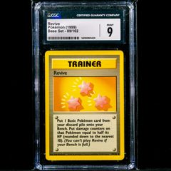 Revive 89/102 CGC 9 Mint Graded Uncommon WOTC Base Set 1999 Pokemon Card Vintage