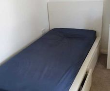Bed frame, with 2 storage drawers